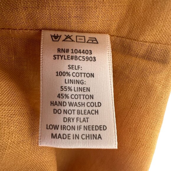 J.O.A Yellow Striped Halter Neck Criss Cross Tie Front Mini Dress Size L Cotton - Picture 6 of 8